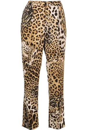 Roberto Cavalli Leopard-print cropped trousers