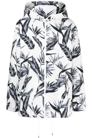 Fumito Ganryu Leaf-print hooded jacket