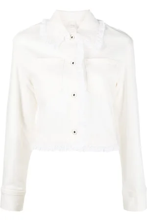 Kenzo Broderie-anglaise cropped denim jacket