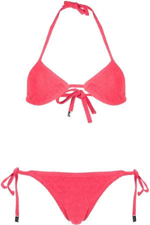 The Attico Terry-cloth triangle bikini set