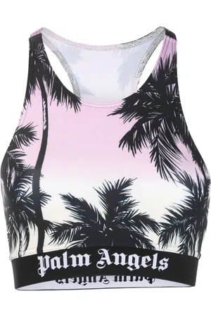 Palm Angels Palm tree-print crop top