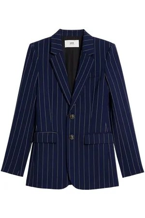 Ami Striped single-breasted blazer