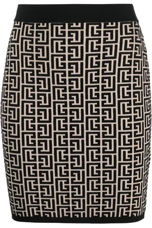 Balmain Monogram-jacquard miniskirt