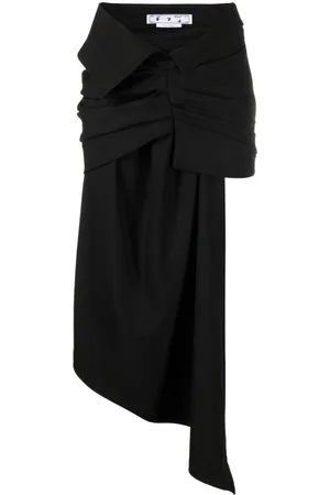 OFF-WHITE Box-pleat asymmetric skirt