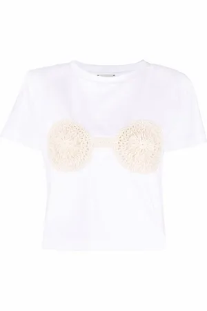 MAGDA BUTRYM Crochet-detailed cotton T-shirt