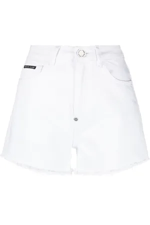Philipp Plein Raw-edge denim shorts