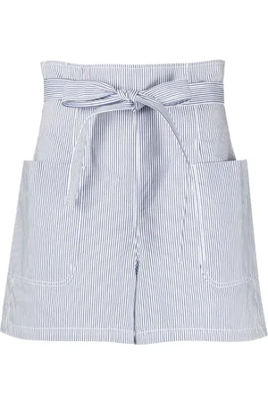 Serafini Striped high-waisted shorts