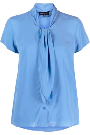Emporio Armani Tie-neck short-sleeve shirt