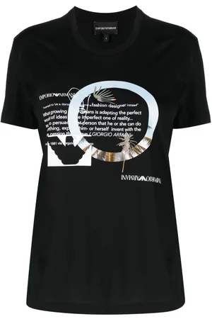 Emporio Armani Slogan-print cotton T-shirt