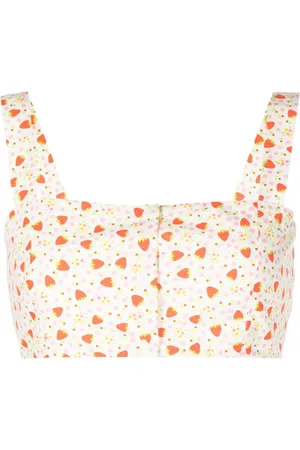 BATSHEVA Strawberry-print bralette-style blouse