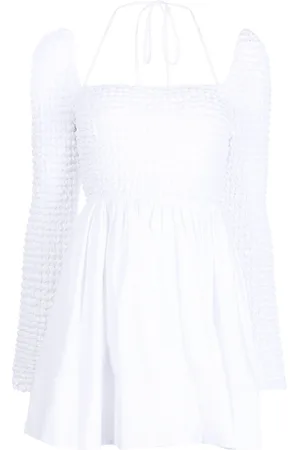 Staud Cassidy smocked stretch-cotton minidress