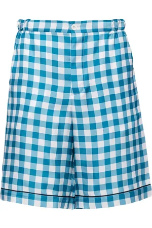 Prada Check-print silk bermuda shorts