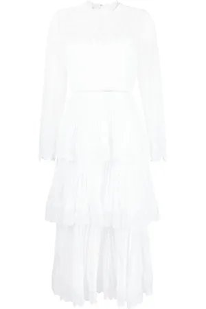Self-Portrait Chiffon tiered midi dress