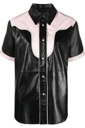 Stand Studio Colour-block leather shirt