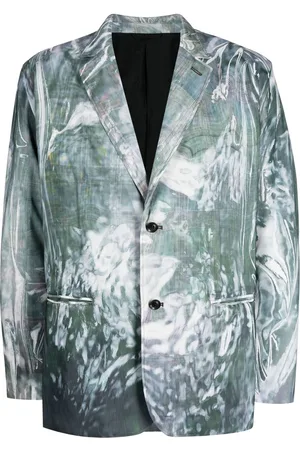 DOUBLET Abstract-print single-breasted blazer
