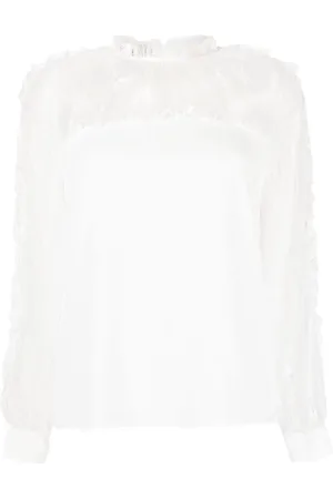 Pinko Chantilly-lace long-sleeved blouse