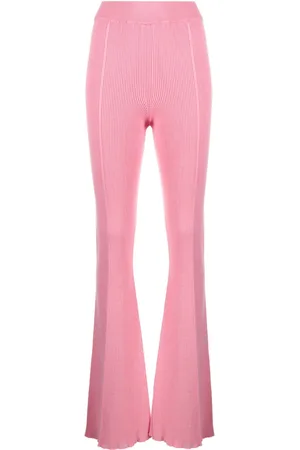 AERON Ribbed-knit flared trousers