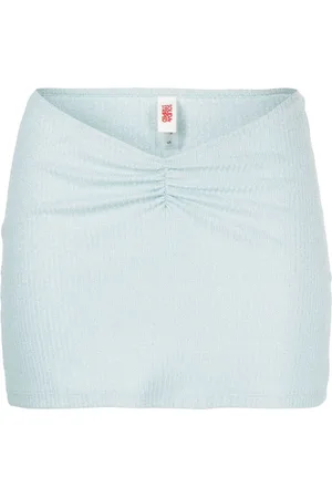 Solid Ribbed mini skirt