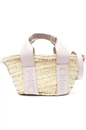 Chloé Sense small raffia tote bag