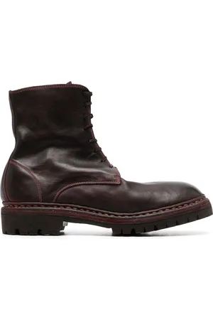 GUIDI Round-toe leather boots