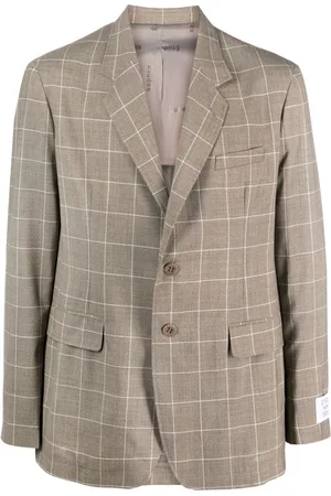 Etudes Windowpane-print single-breasted blazer