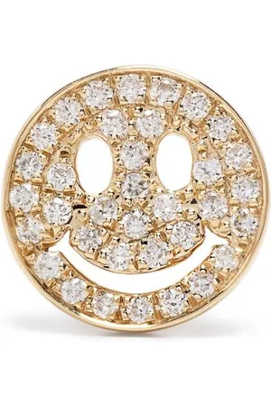 Sydney Evan 14kt yellow Happy Face diamond stud earring