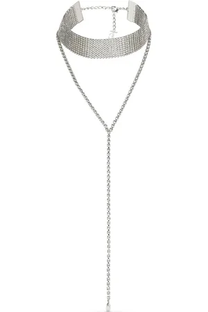 Jimmy Choo Saeda crystal-embellished chain necklace