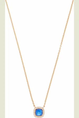 Tirisi 18kt rose gold diamond sapphire Milano pendant necklace