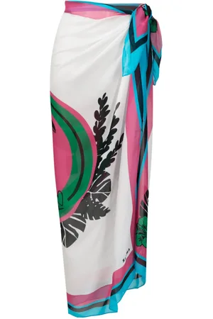 AMIR SLAMA Graphic-print side-tie pareo