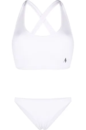 The Attico Logo patch ribbed bikini