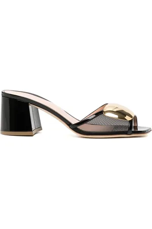 Rupert Sanderson Rounded-plaque mid-heel sandals