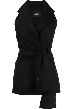 GOEN.J Knot-detailing sleeveless blazer