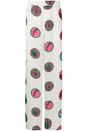 AMIR SLAMA Graphic-print straight-leg trousers