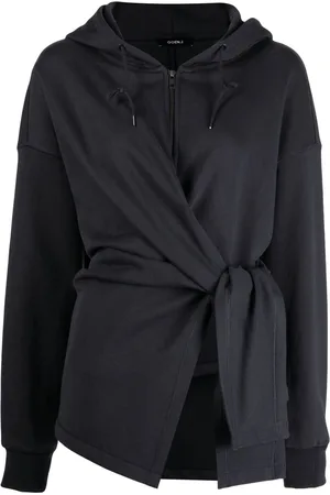 GOEN.J Knotted-detail zip-up hoodie