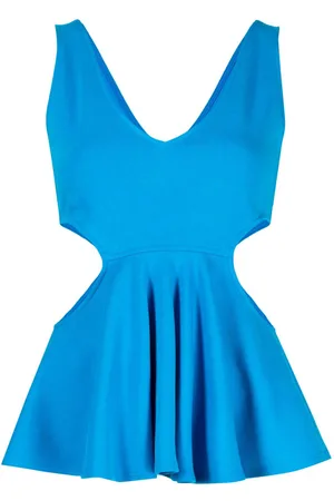 GOEN.J Cut-out ruffled tank top