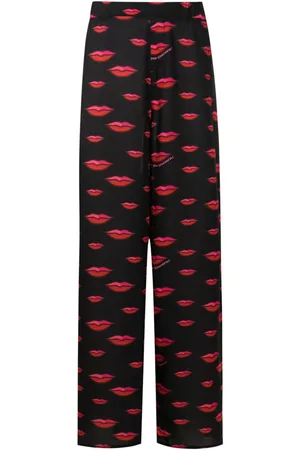 AMIR SLAMA Lips-motif straight-leg trousers