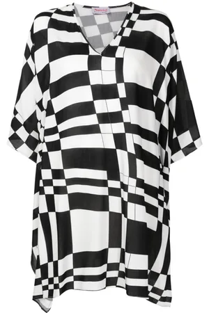 AMIR SLAMA Geometric-print wide-sleeved blouse