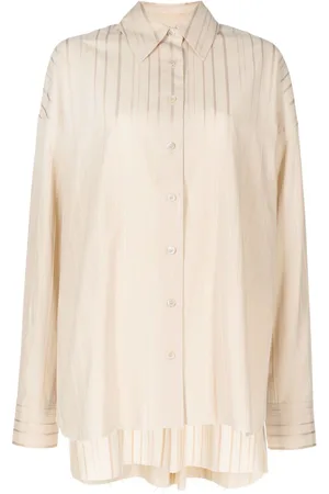 GOEN.J Striped metallic-threading shirt
