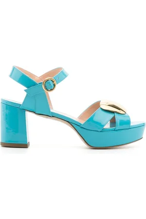 Rupert Sanderson Rounded-plaque platform sandals