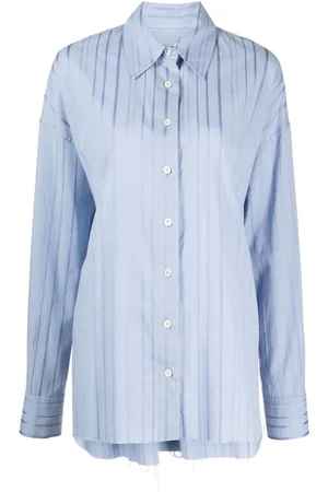 GOEN.J Metallic-threading striped shirt