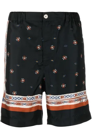 NICK FOUQUET Graphic-print silk-cotton bermuda shorts