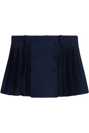 Ami Pleated wool miniskirt