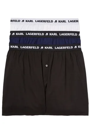 Karl Lagerfeld Logo-waistband woven boxer shorts (pack of three)