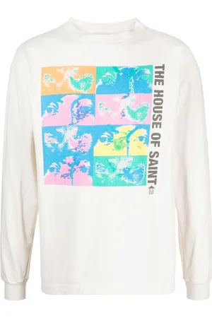 SAINT MXXXXXX Graphic-print long-sleeve T-shirt
