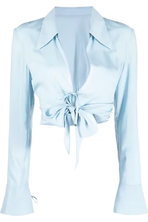 SYSTEM Tie-fastening cropped blouse