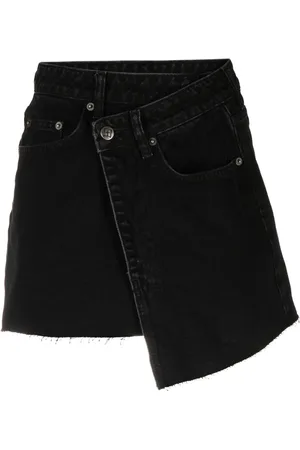 KSUBI Asymmetric denim mini skirt