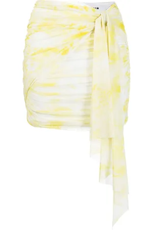 Msgm Graphic-print ruched miniskirt