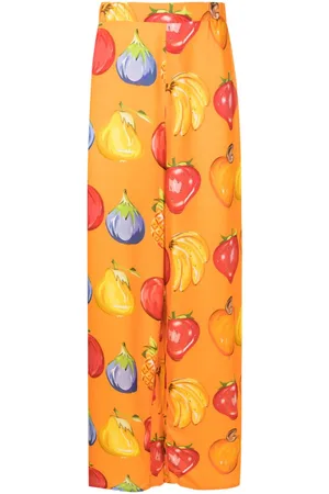 AMIR SLAMA Fruit-print straight trousers