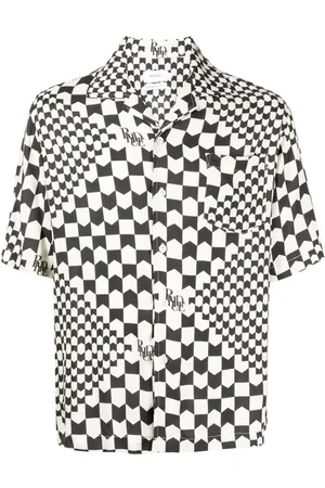 Rhude Two-tone geometric-print shirt