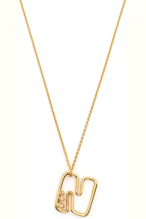 Missoma N-letter pendant chain-link necklace